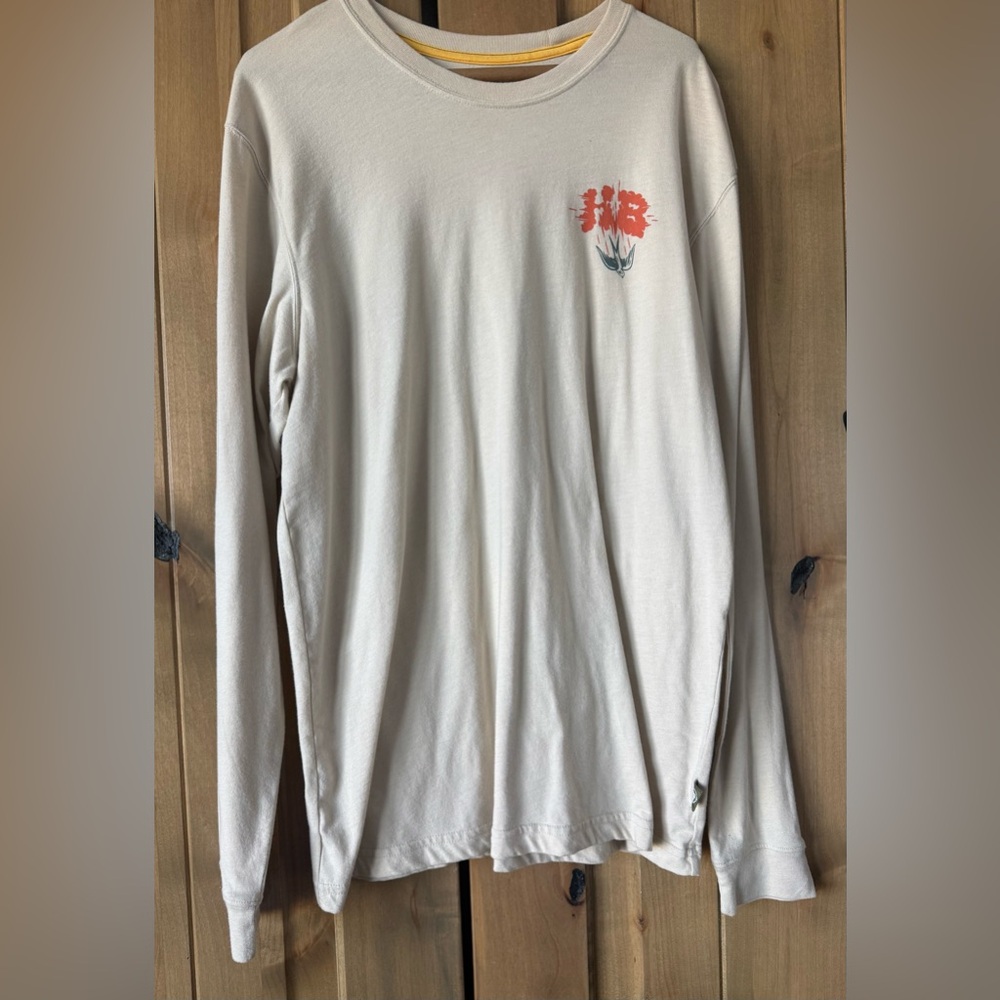 Howler Brothers Cream Long Sleeve Shirt with Red Graphic